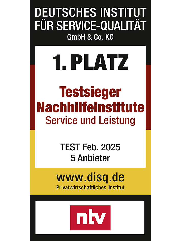 Siegel: Testsieger Nachhilfeinstitute, Service und Leistung